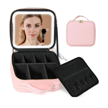 Premium Travel Makeup box with built-in LED mirror