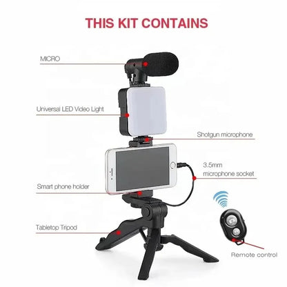 Travel tripod all in-one kit ready for on the go to create unmatchable content!